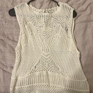 Never worn! Abercrombie & Fitch Cream Crochet Tank Top